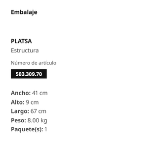 Estructura PLATSA IKEA blanco 60x40x60