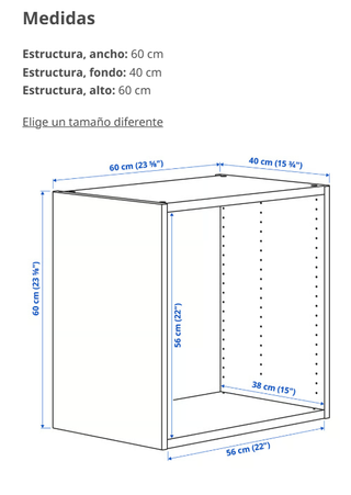 Estructura PLATSA IKEA blanco 60x40x60