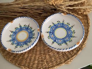 2 Ceniceros de cerámica pintados a mano