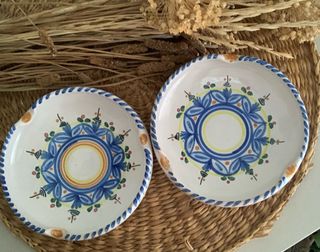 2 Ceniceros de cerámica pintados a mano