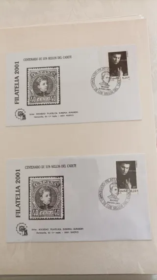Lote de 2 sobres primer día Filatelia-2001 y Juan