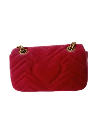 Borsa a tracolla Gucci Marmont Rosa in velluto