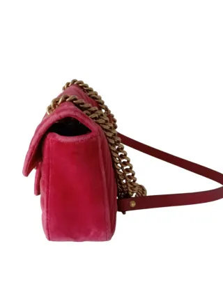 Borsa a tracolla Gucci Marmont Rosa in velluto