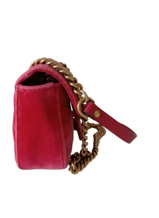 Borsa a tracolla Gucci Marmont Rosa in velluto
