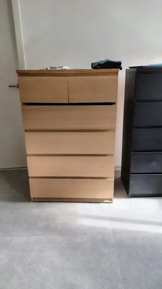 2 Cómodas Malm Ikea 6 cajones Madera