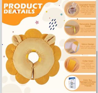 Coleira Recuperação Inflável, Ajustável para cães