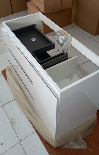 Mueble de baño 100cm blanco brillo