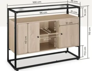 Mueble recibidor moderno cristal y metal