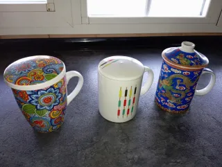 Jarras de porcelana con tapa