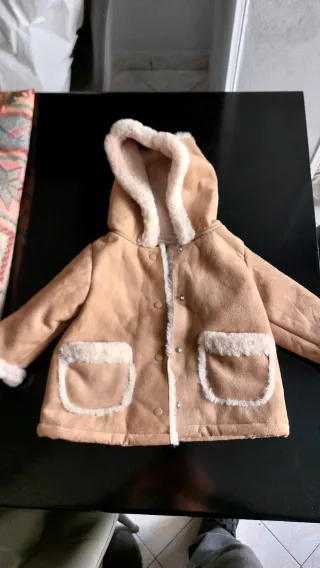 Cappottino bambina scamosciato con pelliccia