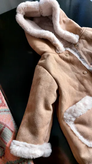 Cappottino bambina scamosciato con pelliccia