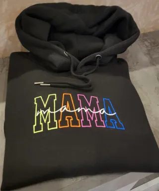 Felpa con cappuccio Mama multicolor