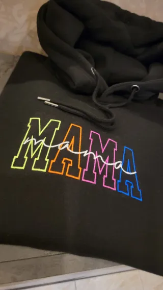 Felpa con cappuccio Mama multicolor