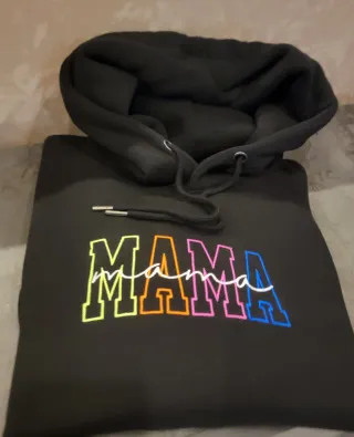 Felpa con cappuccio Mama multicolor