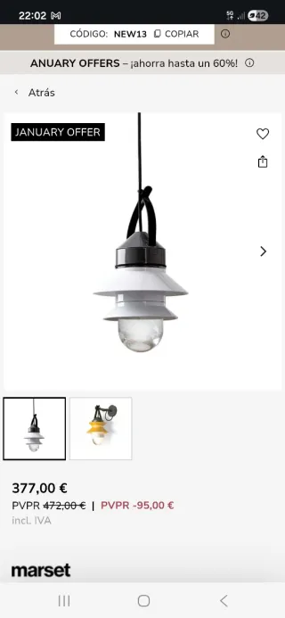 Lámparas Santorini Marset (2 unidades)