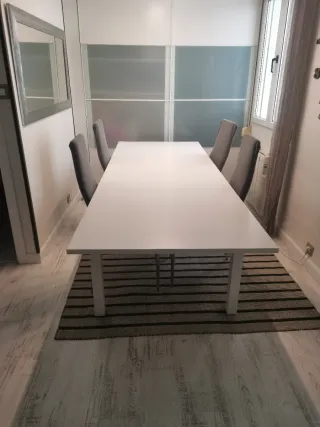 Mesa comedor extensible blanca