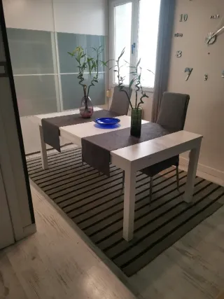 Mesa comedor extensible blanca