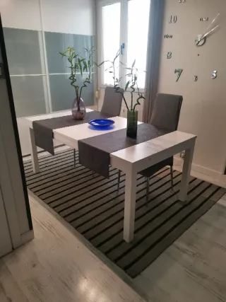 Mesa comedor extensible blanca