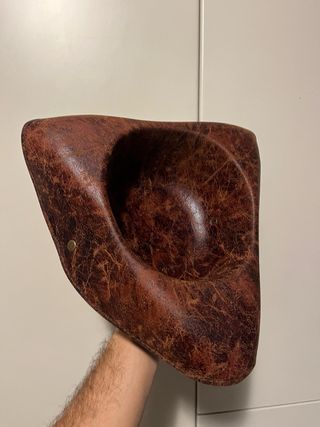 Cappello tricorno Pirata similpelle marrone