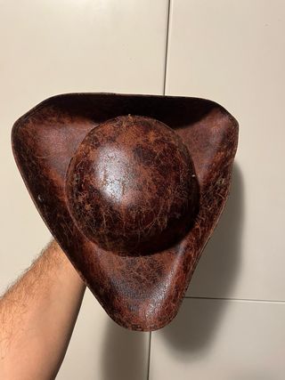 Cappello tricorno Pirata similpelle marrone