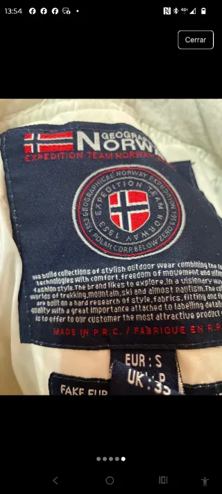 Chaqueta Geographical Norway Blanca