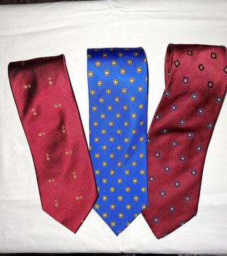 Cravatte seta bordeaux e bluette