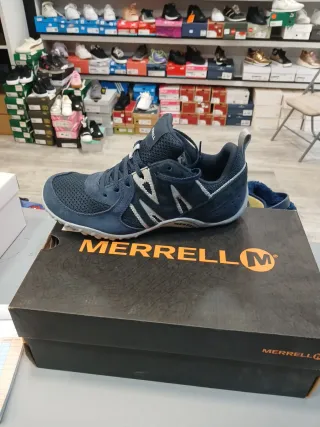 Zapatos Merrell Azul y Plateado talla 40
