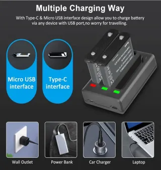 Cargador y 2 Baterías COOLSHOW para Insta360 X3