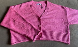 Cárdigan Stradivarius rosa talla M