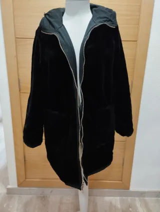 Chaquetón reversible mujer negro