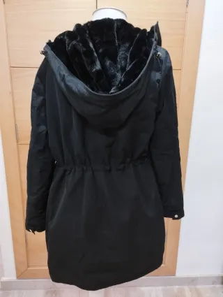 Chaquetón reversible mujer negro