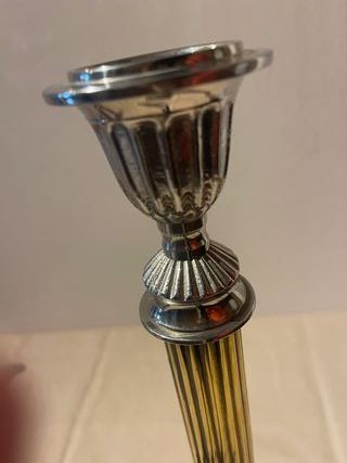 Portacandele metallo argentato Set da 3 pezzi