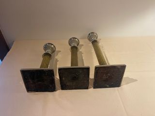 Portacandele metallo argentato Set da 3 pezzi