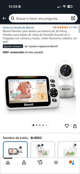 Vigilabebés Digital 2.4GHz 5.0 TFT LCD