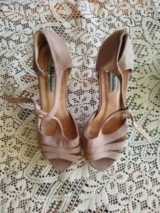 Lote Zapatos Tacón Talla 38 Beige/Marrón