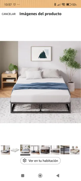 Estructura Cama 150x190 cm Negra