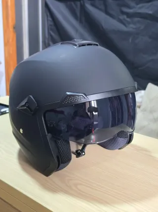 Casco Moto Negro Mate