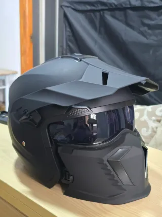 Casco Moto Negro Mate