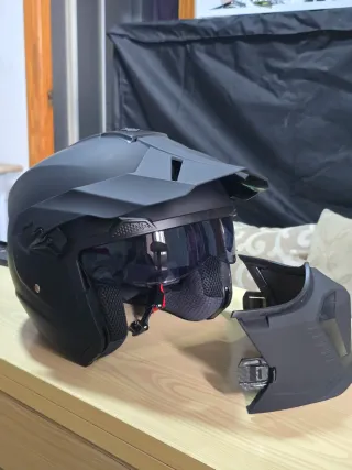 Casco Moto Negro Mate