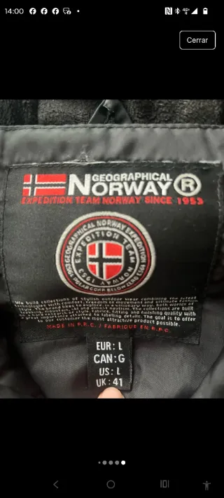 Chaqueta Geographical Norway Negra