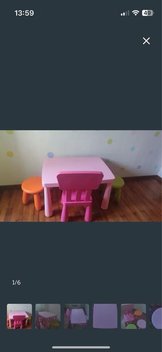 Mesa, 2 sillas y 2 taburetes Mamut Ikea