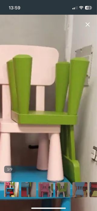 Mesa, 2 sillas y 2 taburetes Mamut Ikea