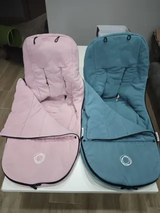 Lote 2 Sacos Bugaboo Rosa pastel y Azul petróleo.