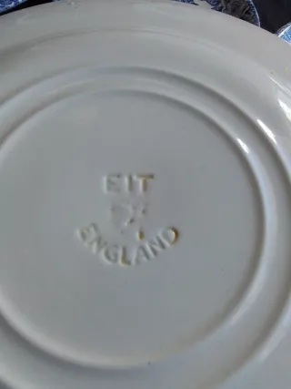 Vajilla Antigua Inglesa Azul y Blanca