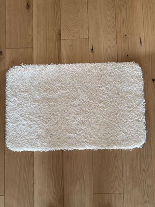 Tappeto Shaggy Bianco Crema Nuovo