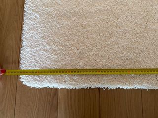 Tappeto Shaggy Bianco Crema Nuovo