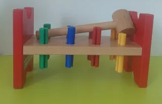 Juego Bloques Martillo Madera Colores