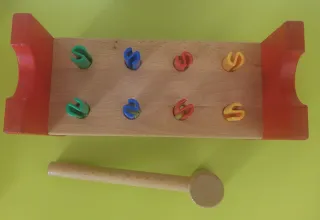 Juego Bloques Martillo Madera Colores