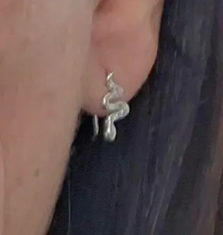 Pendientes Serpiente Plata Ley Circonitas Verdes