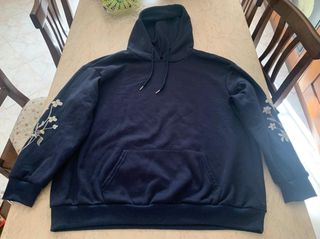 Felpa con cappuccio blu floreale curvy donna Shein